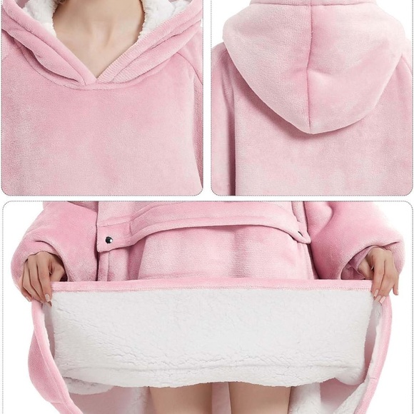 Premium Hoodie Blanket Sweatshirt - Pink - Picture 2 of 2
